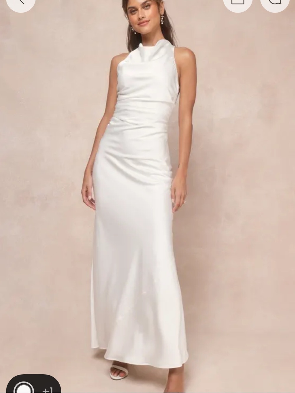 Lulus White Satin Maxi Dress - Effortlessly Sensational NWT